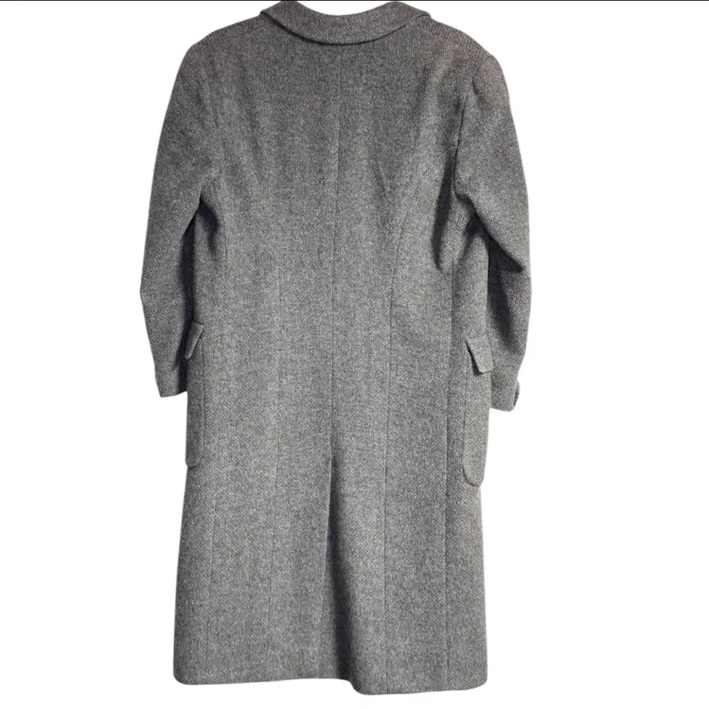 Giorgio Armani ~ Women’s Wool Mohair Alpaca Gray Trench Car Coat ~ Sz 8 ~ VTG - Picture 2 of 16